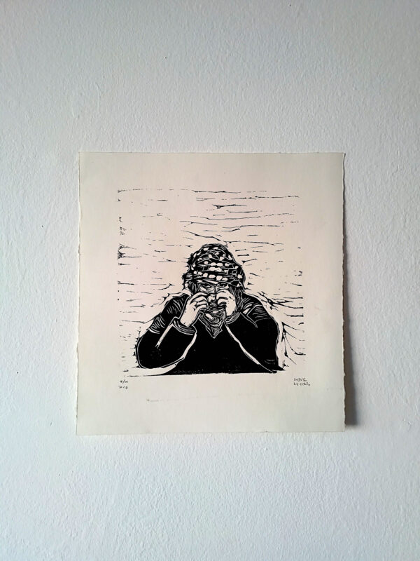 Xilogravura "Olhos"
