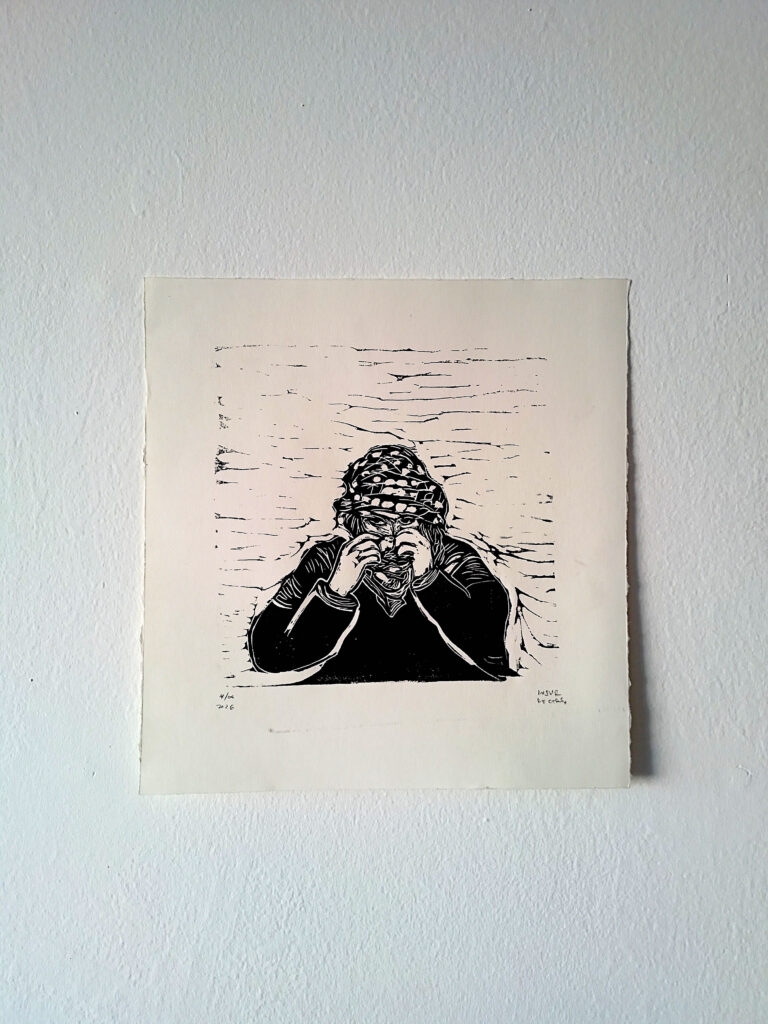 Xilogravura "Olhos"