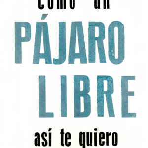 Cartaz em tipografia "como un pájaro libre"